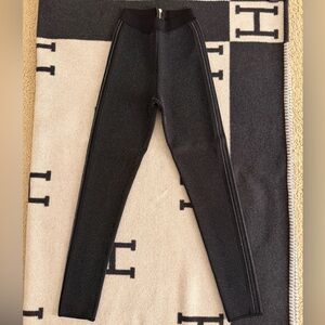 Balmain Knit Leggings with metallic stitching and see through sides